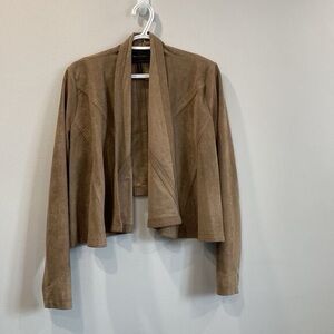 Bebgmaxazria Mocha Faux Suede Cropped Jacket